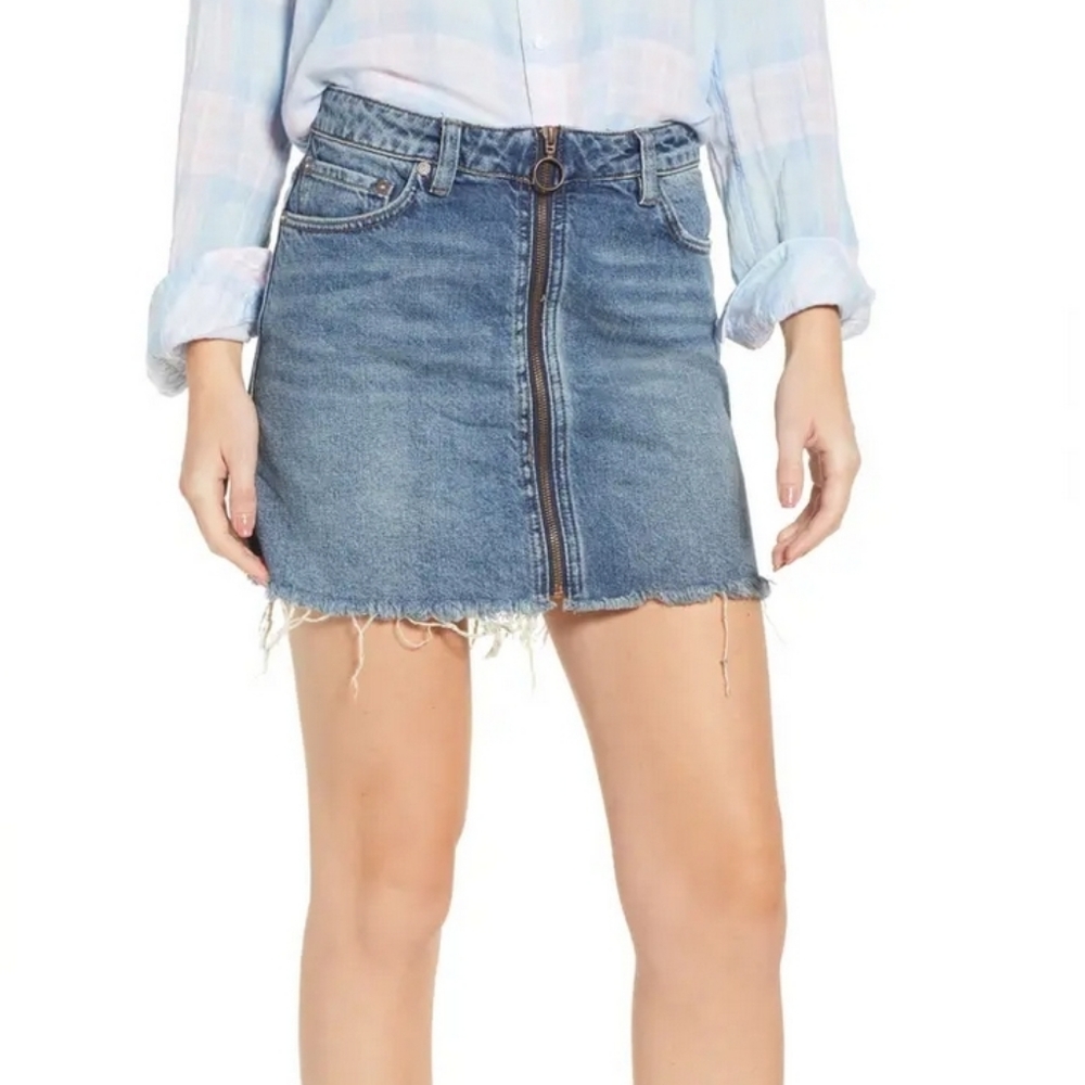 Free People We The Free Denim Zipper Skirt Size 29